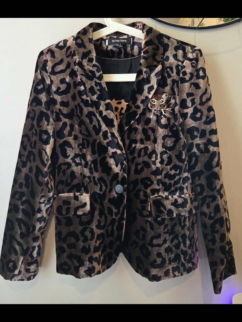 Brown Leopard-Print Blazer
